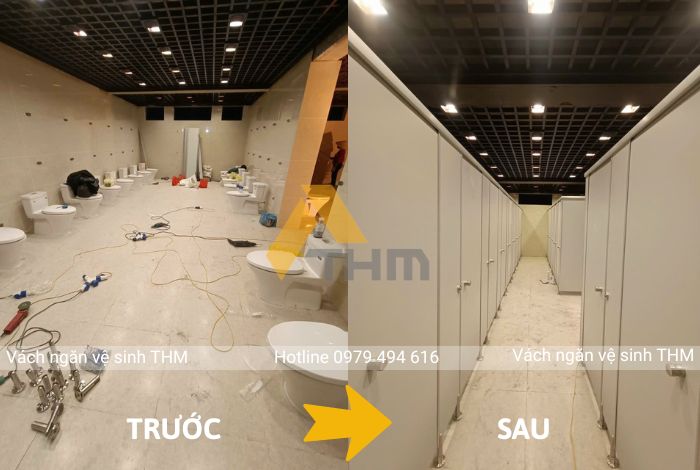 THI CÔNG VÁCH NGĂN VỆ SINH THM TẠI KHU PHỤ CHỢ CHÙA BÁI ĐÍNH - NINH BÌNH