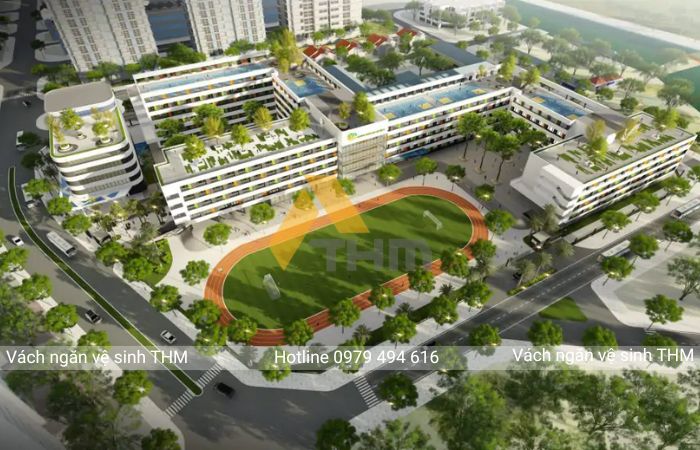 THI CÔNG VÁCH NGĂN VỆ SINH THM TẠI TRƯỜNG LIÊN CẤP LÝ NHÂN TÔNG